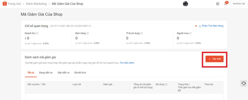 Cách tạo mã giảm giá trên Shopee2