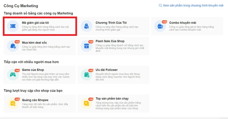Cách tạo mã giảm giá trên Shopee
