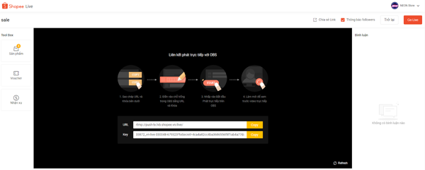 Thực hiện Shopee Live bằng máy tính