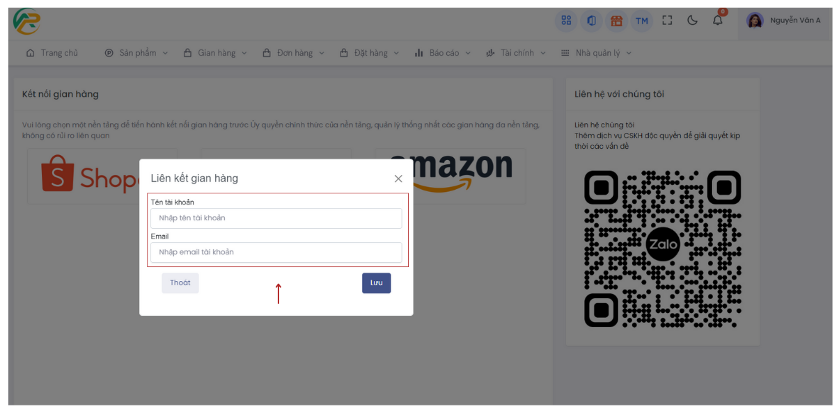 hướng dẫn kết nối gian hàng Amazon với hệ thống APG Seller