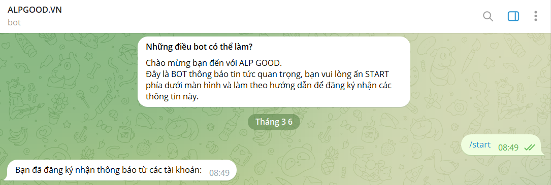 Hướng dẫn tham gia nhóm chat bot telegram