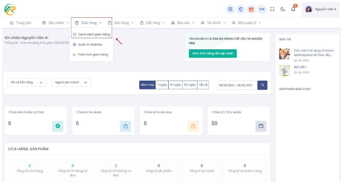 hướng dẫn kết nối gian hàng Amazon với hệ thống APG Seller