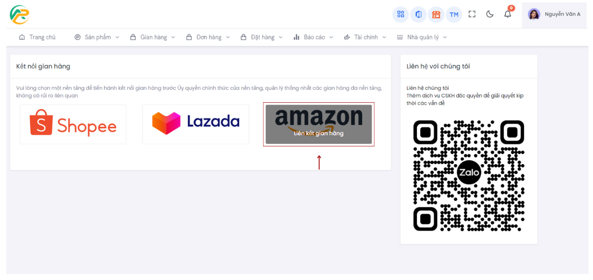 hướng dẫn kết nối gian hàng Amazon với hệ thống APG Seller