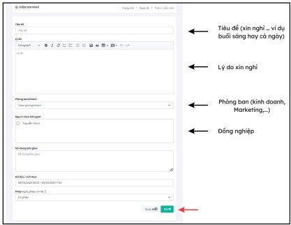 Hướng dẫn xin nghỉ trong APG Base