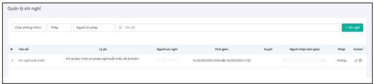 Hướng dẫn xin nghỉ trong APG Base
