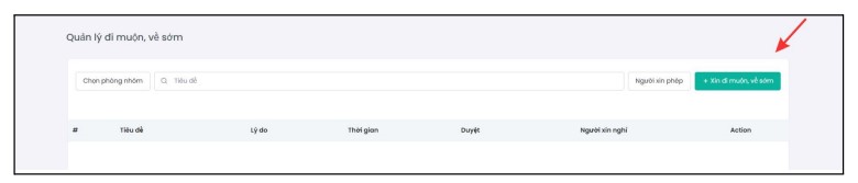 Hướng dẫn xin đến muộn, về sớm trong APG Base