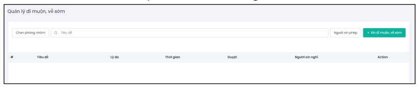 Hướng dẫn xin đến muộn, về sớm trong APG Base