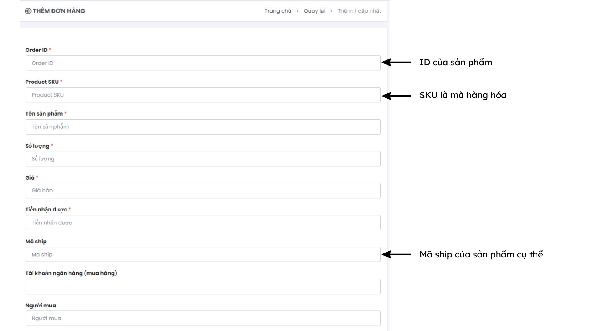 Hướng dẫn thêm đơn hàng vào danh sách đơn hàng trong APG Seller.