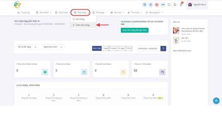 Hướng dẫn thêm đơn hàng vào danh sách đơn hàng trong APG Seller.