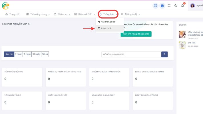Hướng dẫn Inbox mail trong APG Base