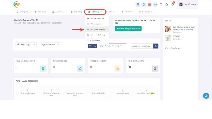 Hướng dẫn thêm đơn vị vận chuyển vào danh sách đơn vị vận chuyển trong APG Seller