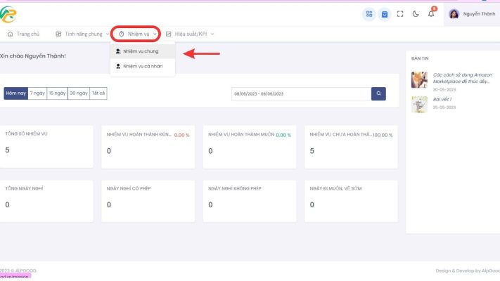 Hướng dẫn thêm nhiệm vụ vào quản lý nhiệm vụ chung trong APG Base